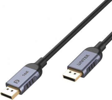 Unitek DisplayPort 2.1 8K@120Hz 1,5 m kaabel Unitek DisplayPort 2.1 8K@120Hz 1,5 m kaablid