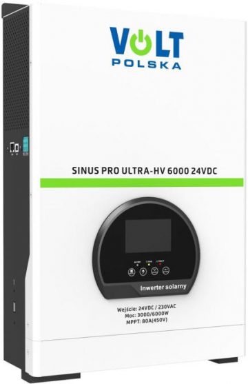 SinusPro Ultra-HV 6000 24V/230V 3000/6000W 80A MPPT (450V) saules invertors SinusPro Ultra-HV 6000 24V/230V 3000/6000W 80A MPPT (450V) saules invertors