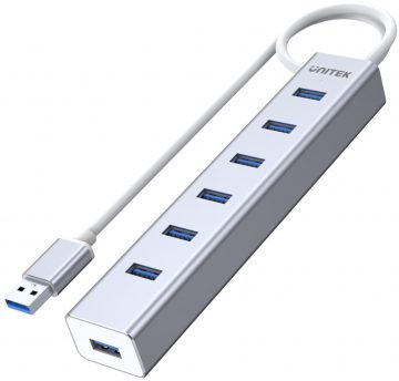 Unitek Y-3090 7x USB 3.0 jaotur toiteallikaga Unitek Y-3090 7x USB 3.0 jaotur toiteallikaga