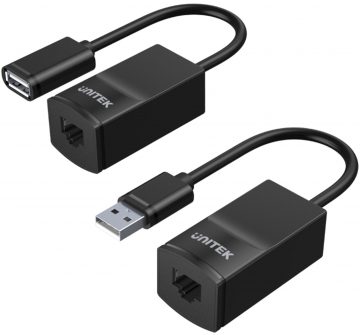 Uniteki USB pikendus Y-UE01001 kuni 60 m cat.5e kaabligaUniteki USB pikendus Y-UE01001 kuni 60 m cat.5e kaabliga