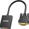 Unitek VGA-HDMI FullHD adapter, must, 15cm