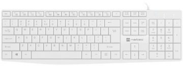 Natec Nautilus Slim vadu tastatūra baltaNatec Nautilus Slim vadu tastatūra balta