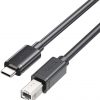 Unitek USB C uz USB B 2.0 printera kabelis, melns, 3m Unitek USB C uz USB B 2.0 printera kabelis, melns, 3m
