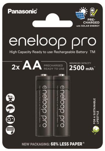 Аккумуляторные батареи R6 / AA Panasonic Eneloop PRO 2500mAh Ni-MH BK-3HCDE/2BE (блистер с 2 батареями). Аккумуляторные батареи R6 / AA Panasonic Eneloop PRO 2500mAh Ni-MH BK-3HCDE/2BE (блистер с 2 батареями).