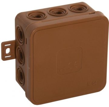 Virsmas kaste tukša 12 ieplūdes atveres VIPLAST V5 klik BRONZE IP54 75x75x41mm 035-02