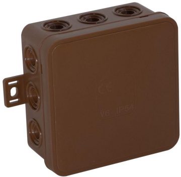Virsmas kaste tukša 12 ieplūdes atveres VIPLAST V7 klik BRONZE IP54 100x100x41mm 037-02