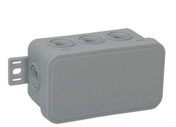 Virsmas kaste tukša 8 ieplūdes atveres VIPLAST V8 klik pelēka IP54 80x45x41mm 038-03