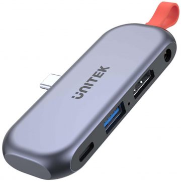 Концентратор Unitek USB-C мобильный, HDMI 4K, аудио, PD 100 Вт