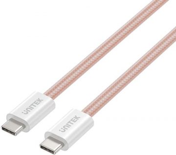 Unitek USB C PD 100W roosa 1m magnetiliselt kokkutõmmatav kaabel Unitek USB C PD 100W roosa 1m magnetiliselt kokkutõmmatav kaabel