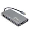 Unitek D1019B USB-C 3.1 8in1 keskmezgls 100 W toiteallikaga