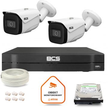 BCS Line IP novērošanas komplekts 2x BCS-L-TIP25FSR5-Ai1 kamera DVR ar 1TB cieto disku