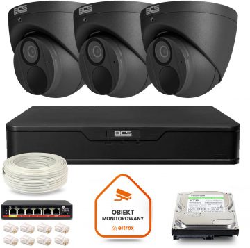 BCS Point IP novērošanas komplekts 3x kamera BCS-P-EIP28FWR3-Ai2-G DVR ar 1TB diskuBCS Point IP novērošanas komplekts 3x kamera BCS-P-EIP28FWR3-Ai2-G DVR ar 1TB disku