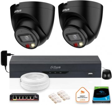 2 Две IP камеры в комплекте 4МП IPC-HDW1439V-A-IL-BLACK + HDD 1ТБ