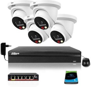 DAHUA IP novērošanas 4 kameru komplekts IPC-HDW2849TM-S-IL-0280B 8Mpx