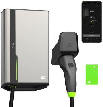 EV Wallbox lādētājs Green Cell HabuDen EVGC021B2250 22kW TYPE 2 5M GC App NFC BT Wi-Fi Wi-FiEV Wallbox lādētājs Green Cell HabuDen EVGC021B2250 22kW TYPE 2 5M GC App NFC BT Wi-Fi Wi-Fi