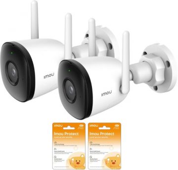 2 Imou Bullet 2C 4MP IP camera set IPC-F42P and 2 Imou Protect cloud cameras