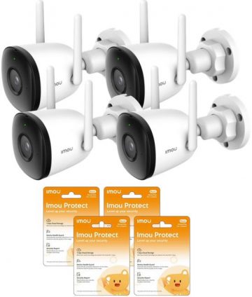 Комплект из 4 IP-камер Imou Bullet 2C 4MP IPC-F42P и 4 облачных камер Imou Protect