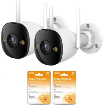 2 Imou bullet 3 5MP IP kameru komplekts ar Imou Protect mākoņiem