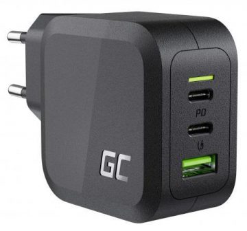 Green Cell PowerGan 65W 2xUSB-C 1xUSB-A lādētājs CHARGC08Green Cell PowerGan 65W 2xUSB-C 1xUSB-A lādētājs CHARGC08