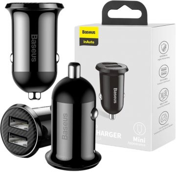 Автомобильное зарядное устройство Baseus Grain Pro CCALLP-01 24 Вт 4,8 А 2x USB-A