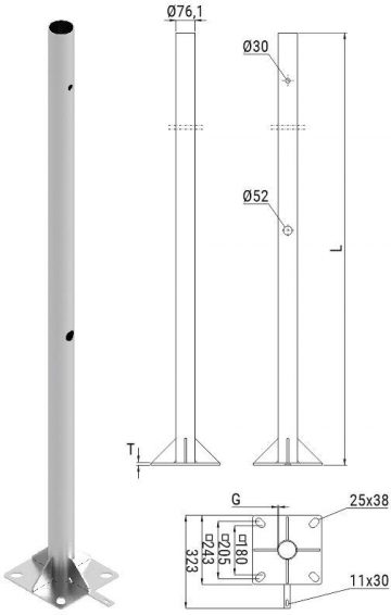 ATS SKAM2/5 pole for installing video surveillance cameras