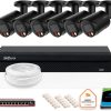 DAHUA IP novērošanas komplekts 6x kamera IPC-HFW2849S-S-IL-0280B-BLACK 8MPX