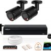 DAHUA IP novērošanas komplekts 2x IPC-HFW2849S-S-IL-0280B-BLACK 8MPX kamera