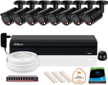 DAHUA IP novērošanas komplekts 8x kamera IPC-HFW2849S-S-IL-0280B-BLACK 8MPXDAHUA IP novērošanas komplekts 8x kamera IPC-HFW2849S-S-IL-0280B-BLACK 8MPX