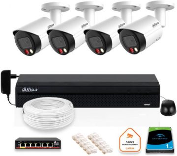 DAHUA IP novērošanas komplekts 4x IPC-HFW2849S-S-IL-0280B 8MPX kameraDAHUA IP novērošanas komplekts 4x IPC-HFW2849S-S-IL-0280B 8MPX kamera