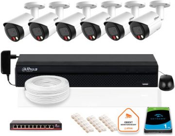DAHUA IP novērošanas komplekts 6x kamera IPC-HFW2849S-S-IL-0280B 8MPXDAHUA IP novērošanas komplekts 6x kamera IPC-HFW2849S-S-IL-0280B 8MPX
