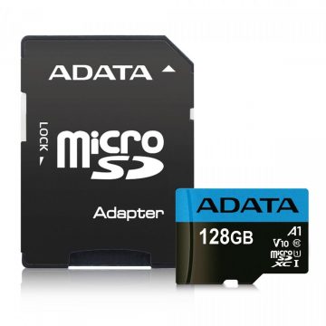 Adata microSD Premier 128GB UHS1/CL10/A1 + adapterisAdata microSD Premier 128GB UHS1/CL10/A1 + adapteris