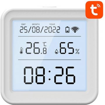 Vieds temperatūras un mitruma sensors WiFi Gosund S6 LCD TuyaVieds temperatūras un mitruma sensors WiFi Gosund S6 LCD Tuya