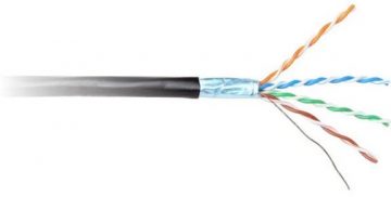 GETFORT CAT.6 F/UTP PVC kabelis melns 1m GETFORT CAT.6 F/UTP PVC kabelis melns 1m