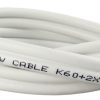 Koaksiālais kabelis ar barošanas avotu videonovērošanai WHITE K60+2x0.5mm2 GETFORT 1m