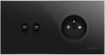 Gniadko tips F SOCKET+SWITCH melns Grenton