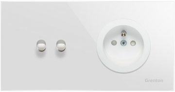 Gniadko тип F РОЗЕТКА+ВЫКЛЮЧАТЕЛЬ белый Грентон