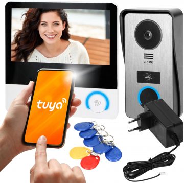 VIRONE VDP-67 FullHD VIDEODOMOFONS, RFID lasītājs, TUYA