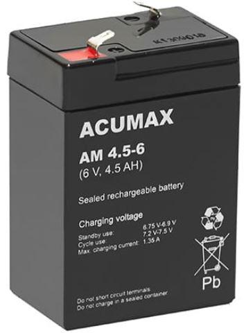 AGM ACUMAX AM sērijas 6V 4,5Ah akumulators