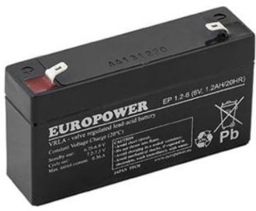 EUROPOWER EP 6V 1,2Ah AGM aku (6-9 aastat kasutusiga)EUROPOWER EP 6V 1,2Ah AGM aku (6-9 aastat kasutusiga)
