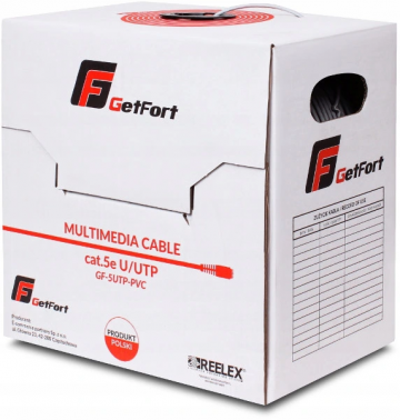 Кабель связи GETFORT PREMIUM CAT.5E U/UTP PVC 305 м Кабель связи GETFORT PREMIUM CAT.5E U/UTP PVC 305 м