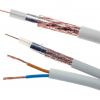 Koaksiālais kabelis ar barošanas avotu videonovērošanai WHITE K60+2x0.5mm2 ELEKTROKABEL 1m