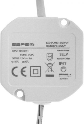 БЛОК ПИТАНИЯ ESPE LPB1212CV DC PLUG 5.5/2.1S 12 В 1.25 А