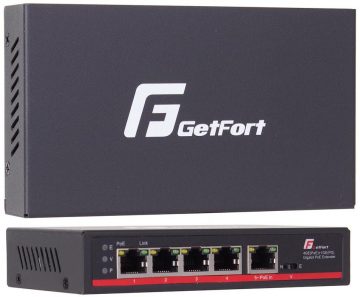 GETFORT POE SLĒDZIS 4GE+1GE 90W (POE-IN)