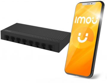 Imou 8 pieslēgvietu komutators SF108C plastmasas korpusā 100Mbps