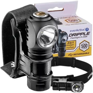 Luminus SST20 10W LED rokas / galvas lukturis everActive FL-55R 500 lūmeni IP66 Luminus SST20 10W LED rokas / galvas lukturis everActive FL-55R 500 lūmeni IP66