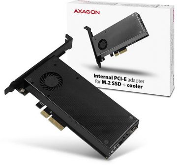 Jahutusega Axagon PCEM2-DC PCI-E x4 kuni M.2 NVMe adapterAxagon PCEM2-DC PCI-E x4 kuni M.2 NVMe jahutusega adapter