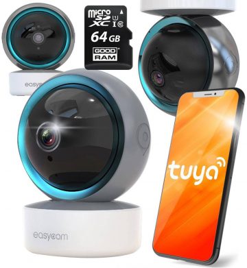 Внутренняя PTZ-камера EasyCam с Wi-Fi Tuya 4MP EC-4GD6IR + карта памяти Goodram 64 ГБ Внутренняя PTZ-камера EasyCam с Wi-Fi Tuya 4MP EC-4GD6IR + карта памяти Goodram 64 ГБ