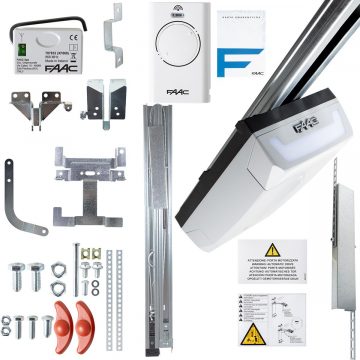 FAAC D1000 garažo vartų komplektas su 3 m dvigubu kevlaro takeliu