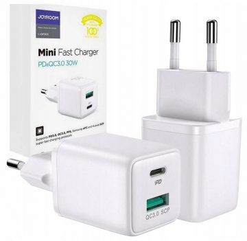 Joyroom tīkla lādētājs L-QP303 30W PD 3.0 QC 3.0 1x USB-C baltsJoyroom tīkla lādētājs L-QP303 30W PD 3.0 QC 3.0 1x USB-C balts