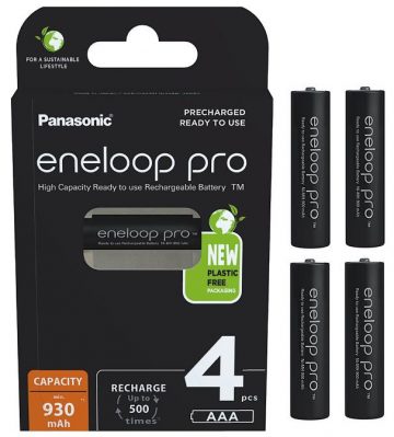 R03 / AAA Panasonic Eneloop PRO 930mAh Ni-MH BK-4HCDE/4BE įkraunamos baterijos (4 vnt. lizdinėje plokštelėje) R03 / AAA Panasonic Eneloop PRO 930mAh Ni-MH BK-4HCDE/4BE įkraunamos baterijos (4 vnt. lizdinėje plokštelėje)